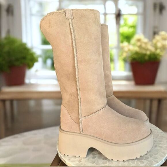 UGG Classic New Heights Cuffable Boot Genuine Shearling Platform Womens Size 9 E - Picture 6 of 14